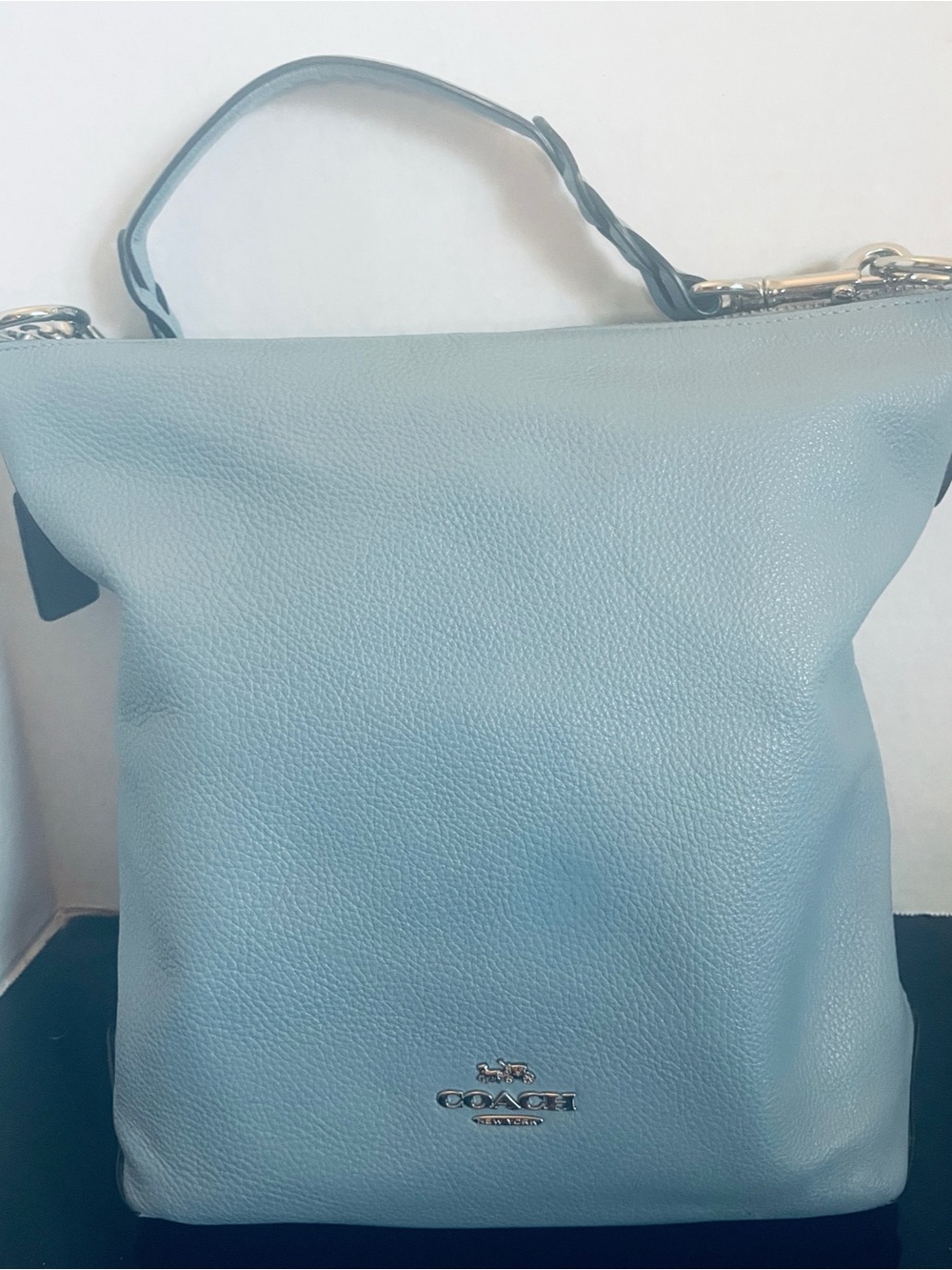 Coach Abbey F31507 Pebbled Leather Shoulder Bag in Light Blue - Picture 10 of 10